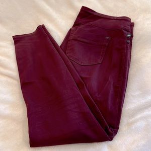 Pull on denim RX fever jeans, burgundy